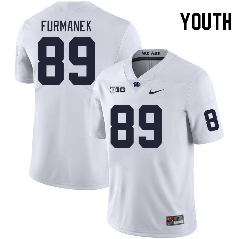 Youth #89 Finn Furmanek Penn State Nittany Lions College Football Jerseys Stitched Sale-White - Click Image to Close